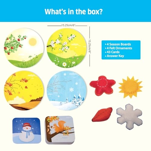 Season Wise Board Game Seasons, Sorting & Weather - 3-6 years 43 pieces