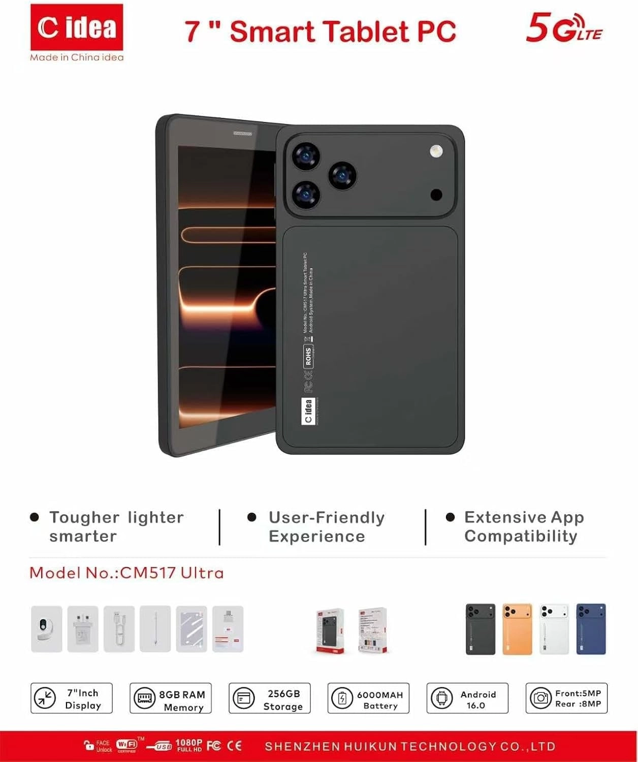 CM517 Ultra Tablet 7" 5G 8GB RAM 256GB