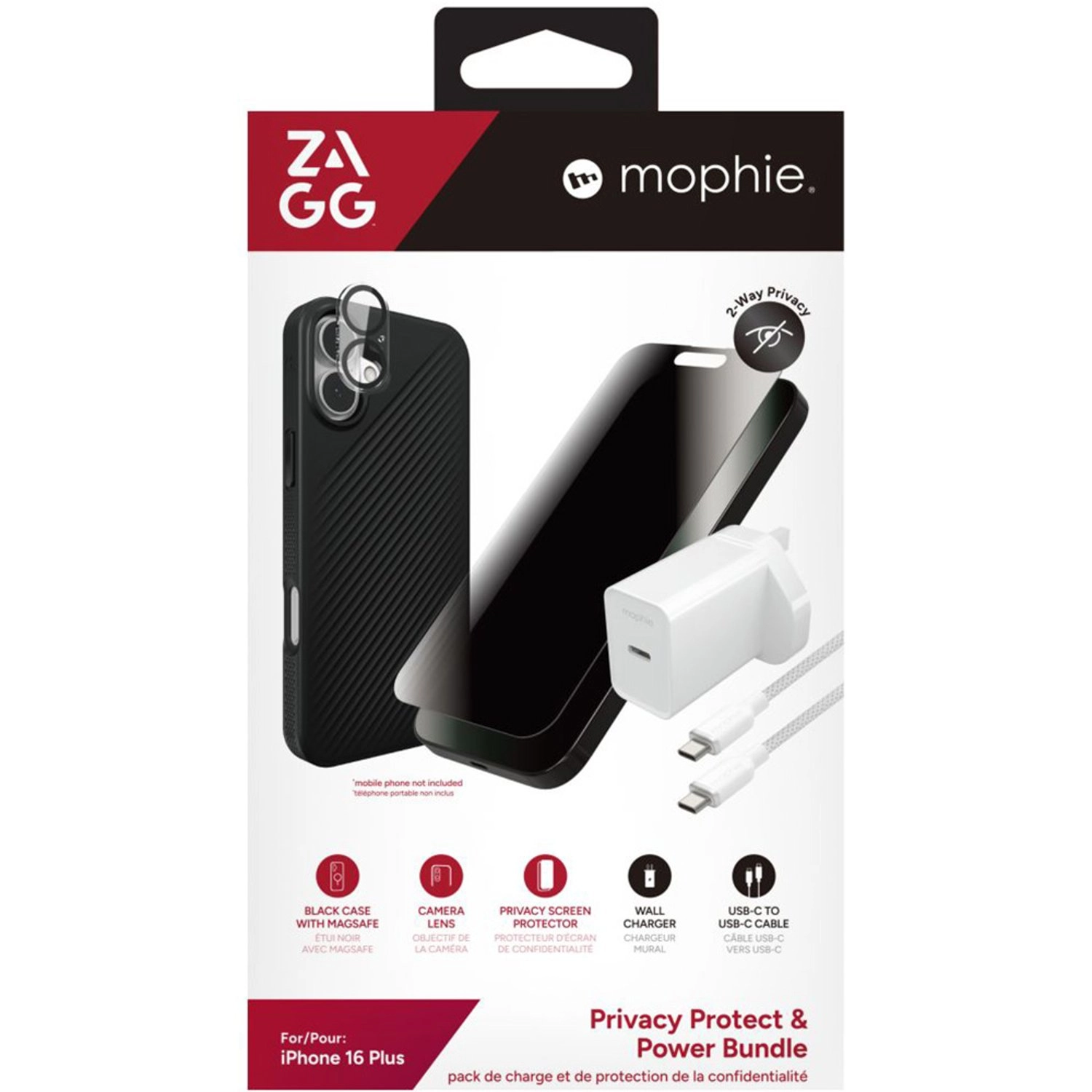 Privacy Screen Protector for iPhone 16 Plus Bundle