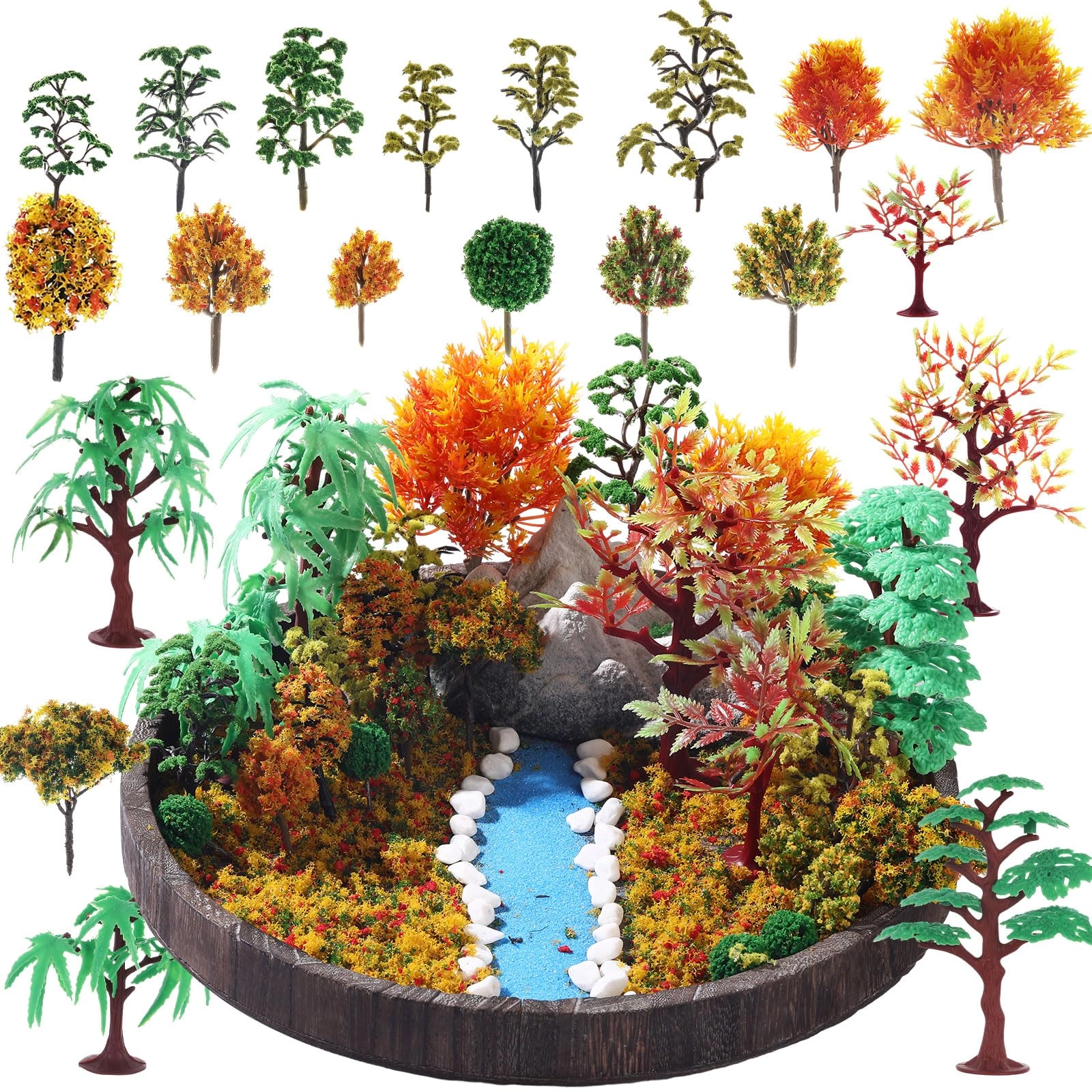 Canlierr Miniature Model Trees - 28pcs