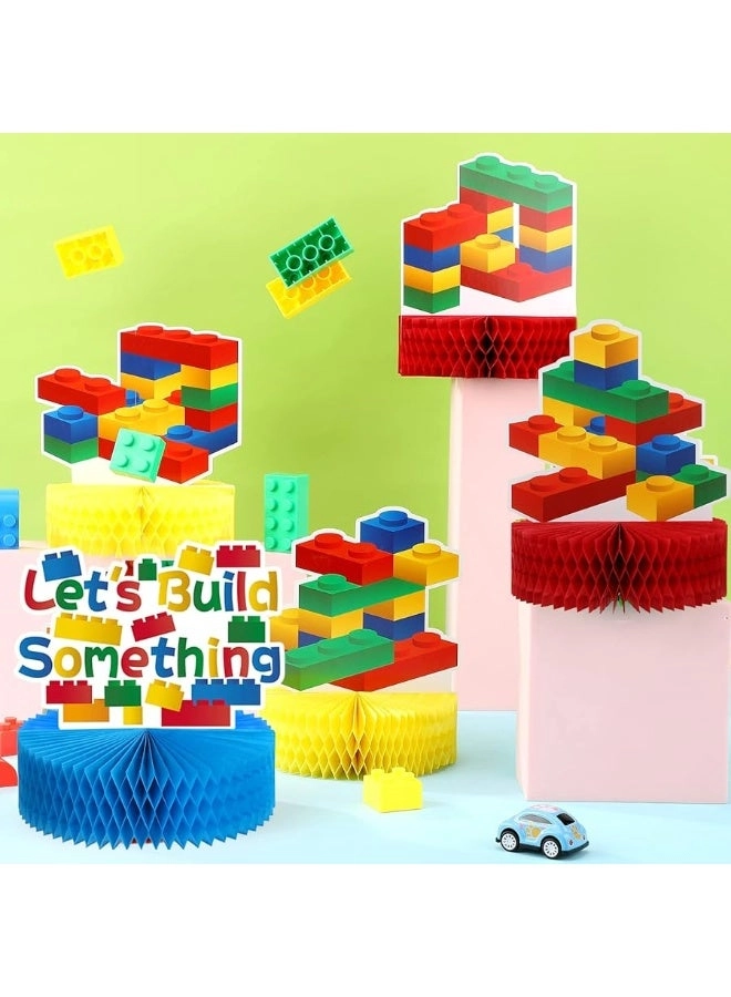 Building Block Honeycomb Centerpieces - 9 Pieces Birthday