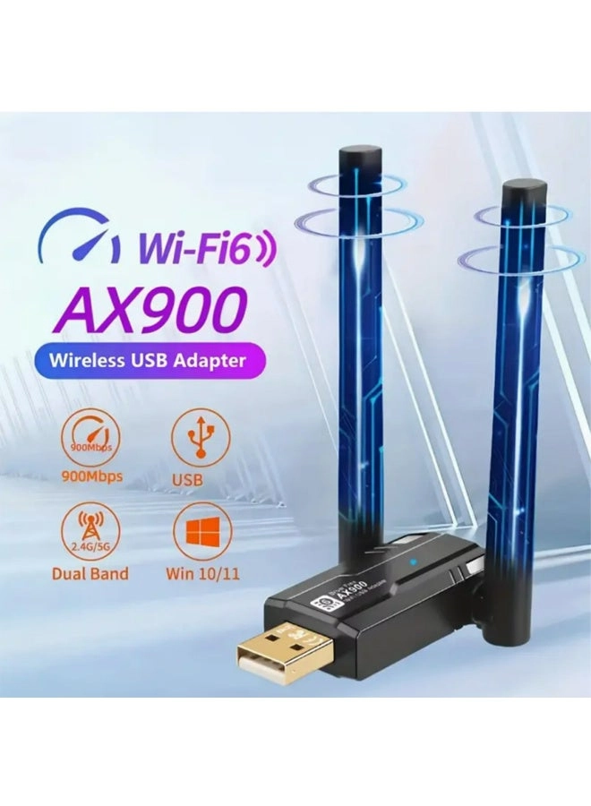 WiFi 6 USB Adapter - Dual-Band 5GHz 2.4GHz USB Wireless