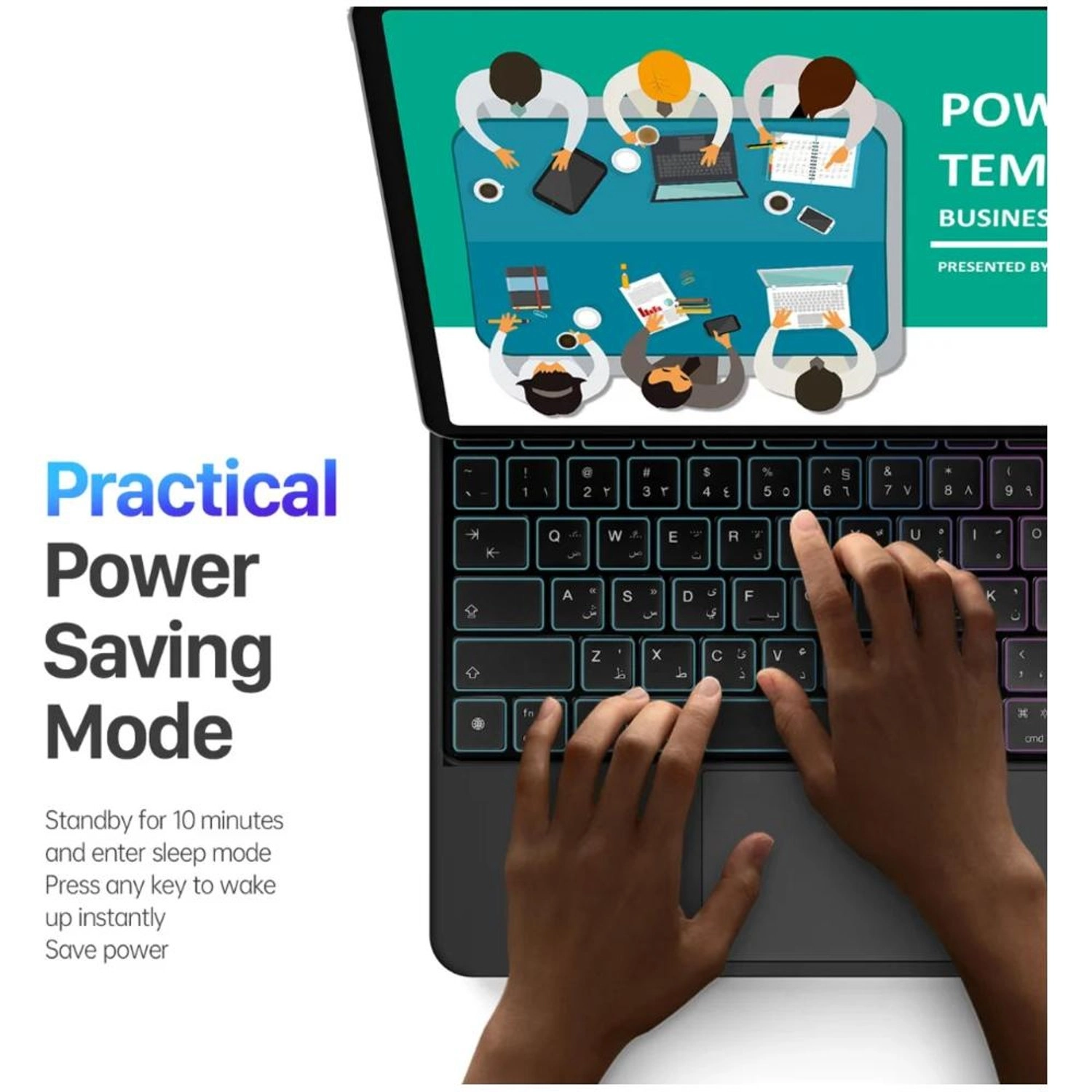 Keyboard Folio Case with Multi-Touch Trackpad and Stylus Slot for iPad Air (6th generation) 11-inch, iPad Pro 11-inch, iPad Air (4th/5th generation) 10.9-inch