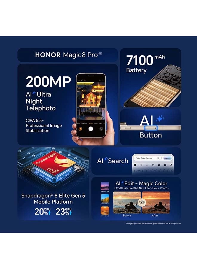 Magic8 Pro - 12GB 512GB + Watch Fit + 3 Month Google AI Pro + 6 Month Damage Protection