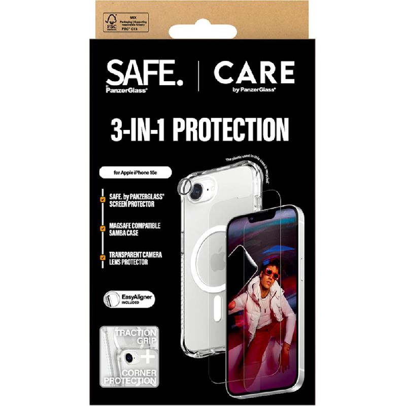 Screen Protector + Clear Hard Case with MagSafe + Lens Protector for Apple iPhone 16 Pro