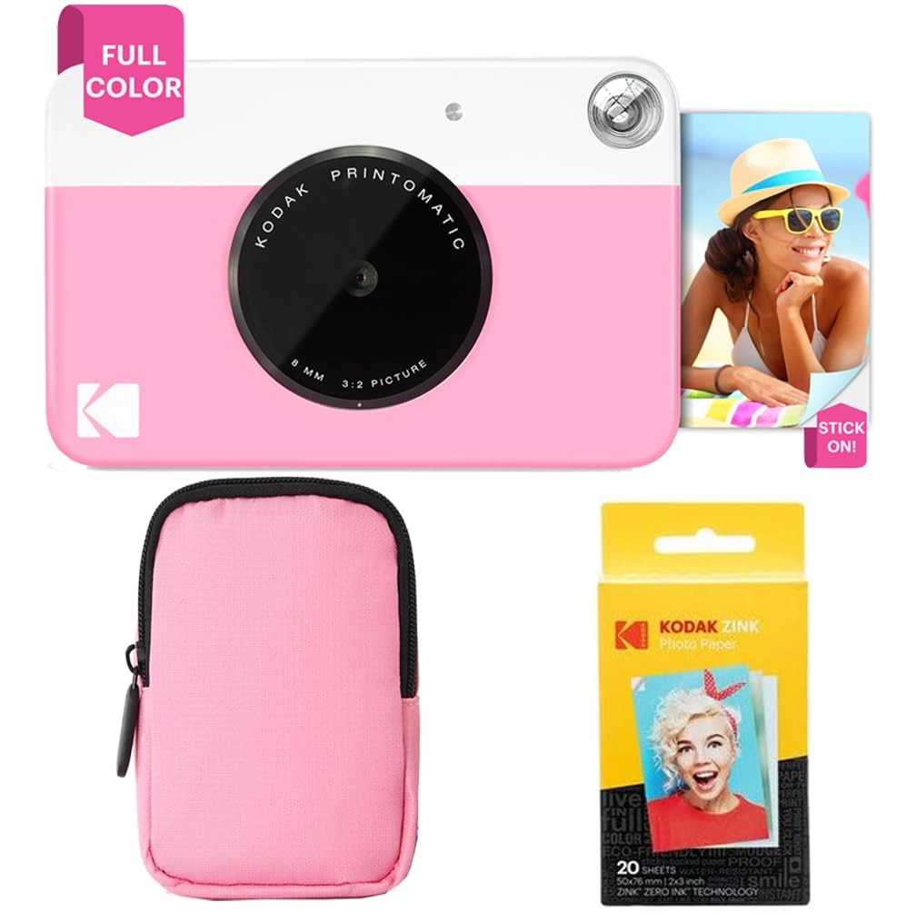 Printomatic - Full-Color Instant Print 5MP + Deluxe Camera Case + Photo Album + Zink Paper - 20 Sheets