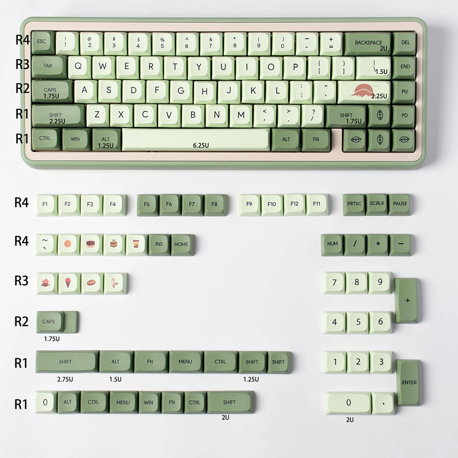 Sumgsn Matcha Keycaps - 124 Keys