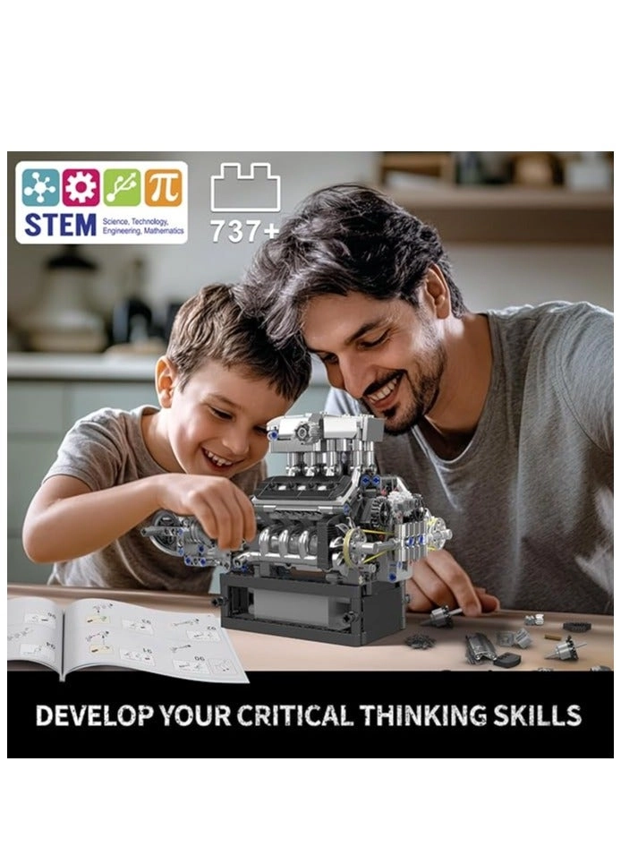 V8 Engine Model Kit - 737 pcs