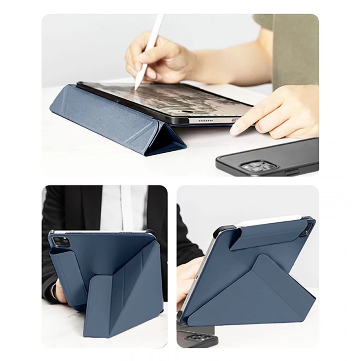 Tri-fold Folio Case with Pencil Holder for iPad Pro 12.9-inch