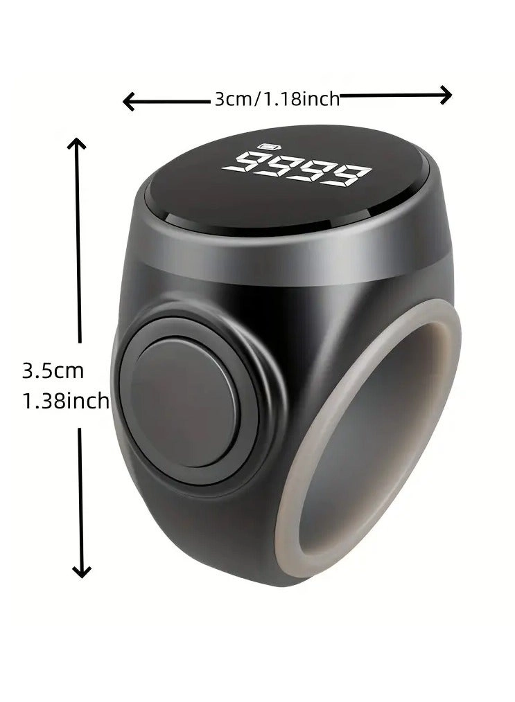 OLED Display Counting Ring - OLED Display TYPE-C Charging Port Skin-Friendly Adjustable Silicone Ring