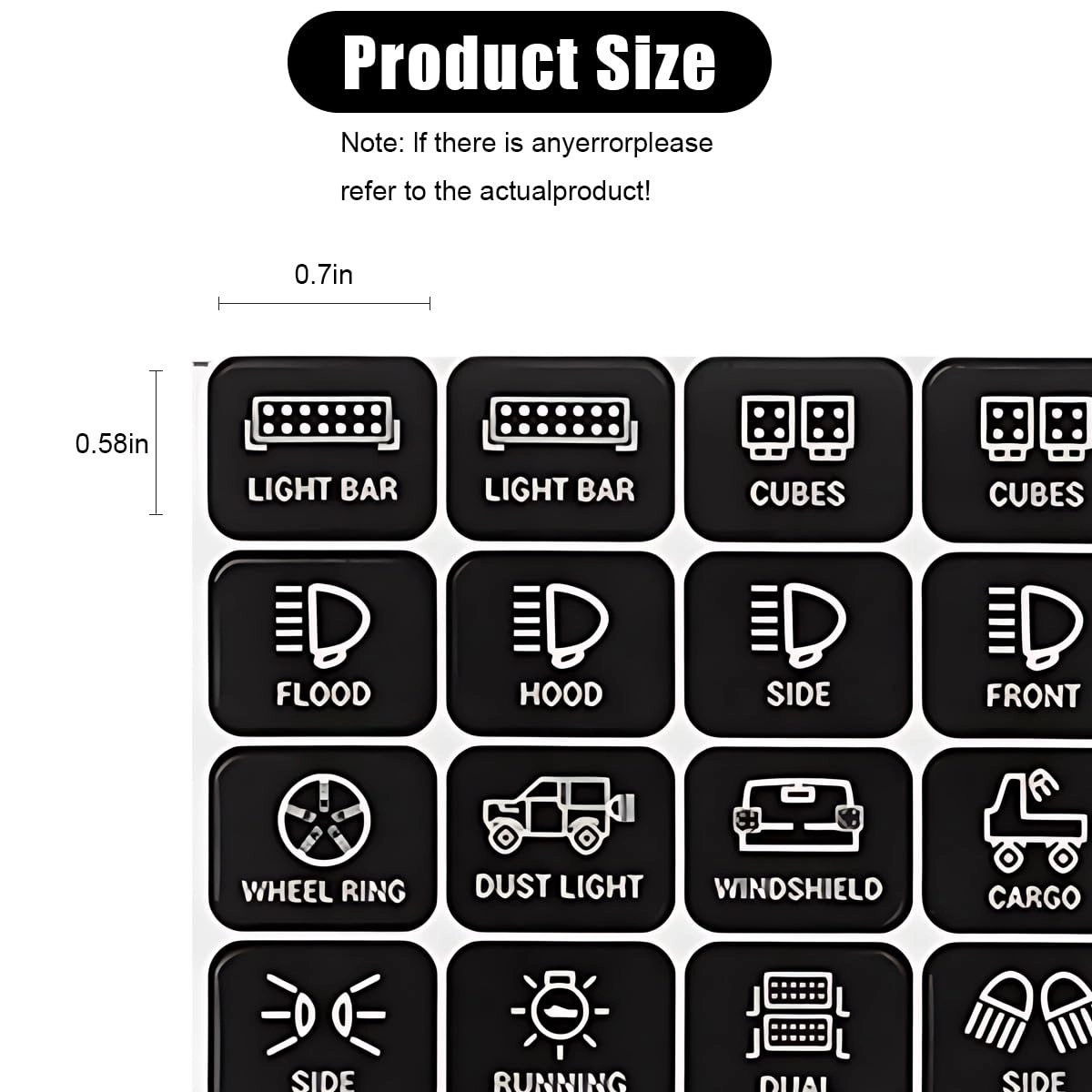 Switch Panel Sticker - Vertical 120PCS Black