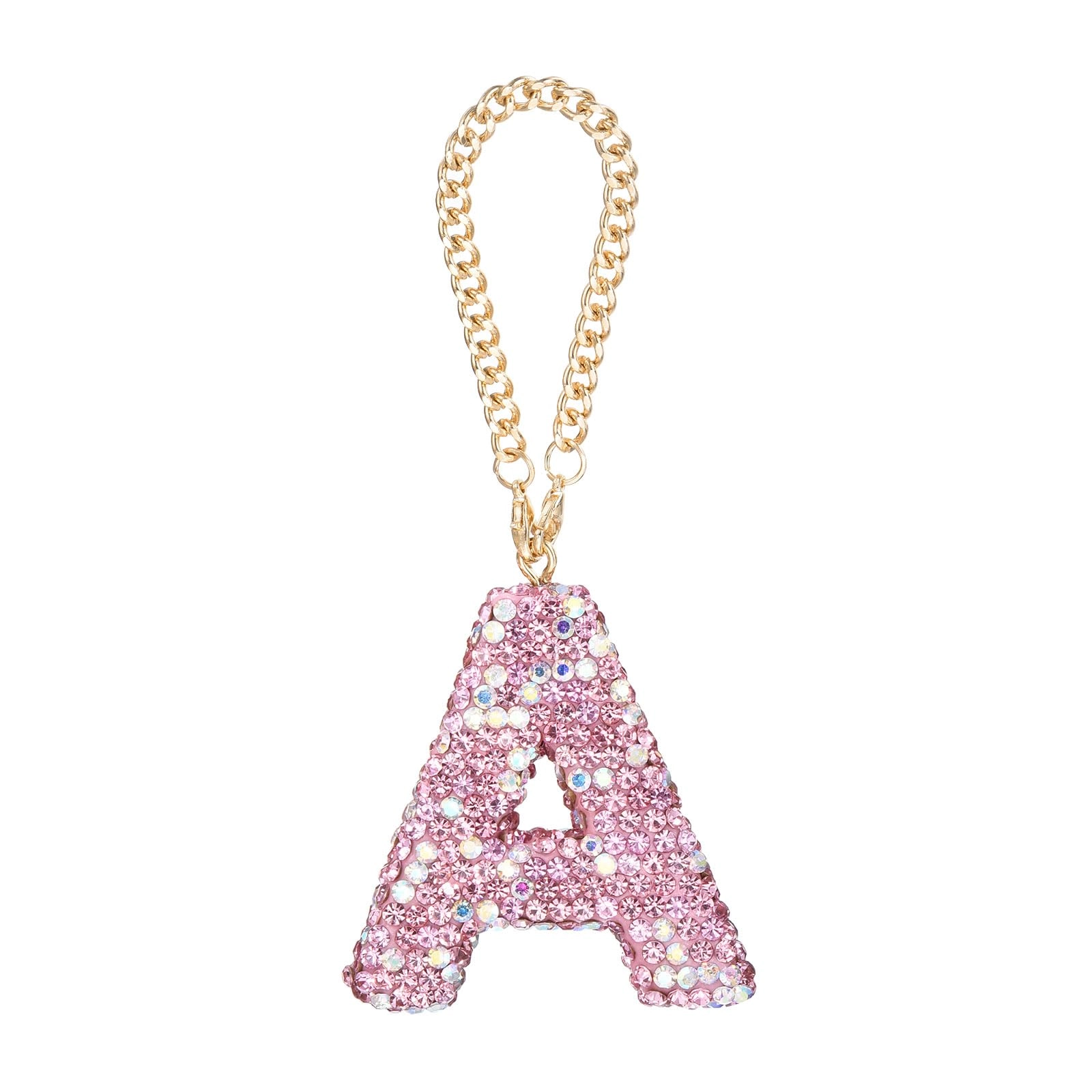 SourcingMap Bling Car Letter Charm - Letter A Pink