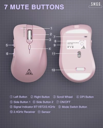 SM66 Silent Dual-Mode Mouse - Wireless