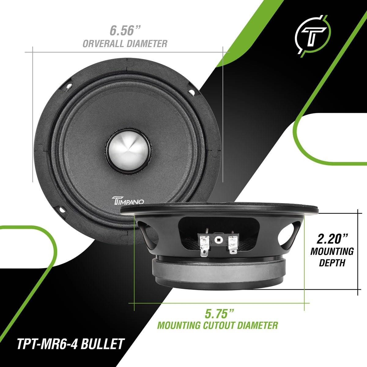 TPT-MR6-4 - 6.5 Midrange + TPT-ST2 - Super Tweeters Chrome