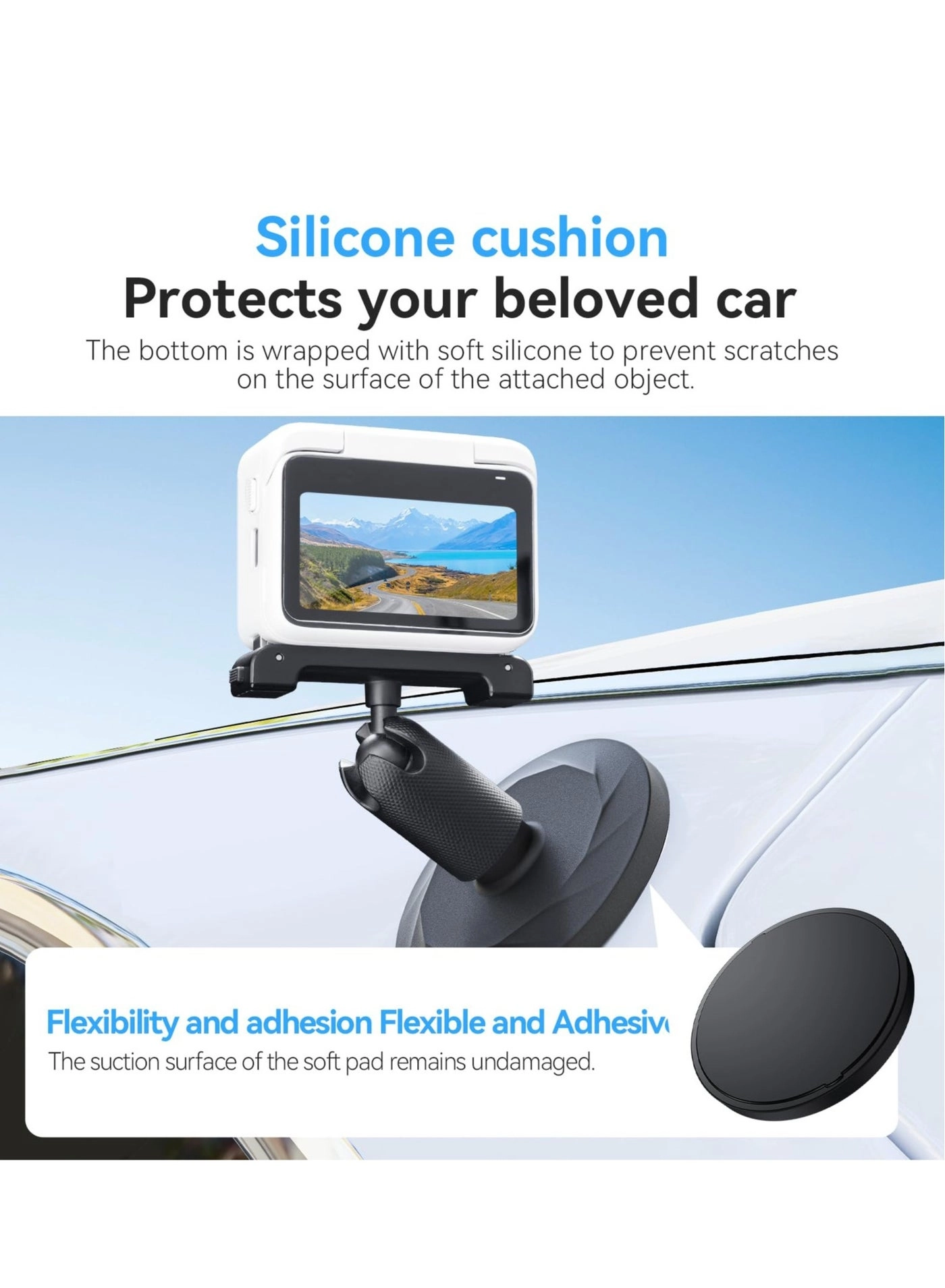 Sport Camera Steering Bracket - 1/4"-20 Thread + Magnetic Suction Base - For DJI Osmo Pocket 3 For Insta360 GO 3