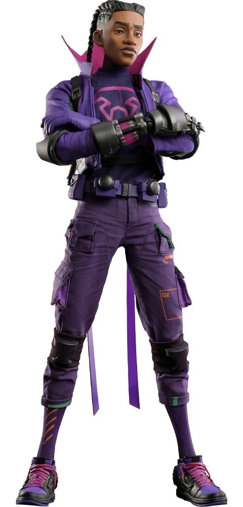 Hot Toys Miles G Morales - Spider-Man: Across the Spider-Verse Sixth Scale Action Figure - LED light-up Prowler gauntlets