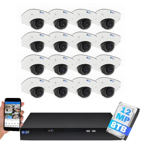 GW6832N - 32-Channel 8TB + GW1263301M - 12MP (16x) + GWSW1602G - 16-Port PoE Switch + GWCAT60 - 60ft + GWCAT100 - 100ft