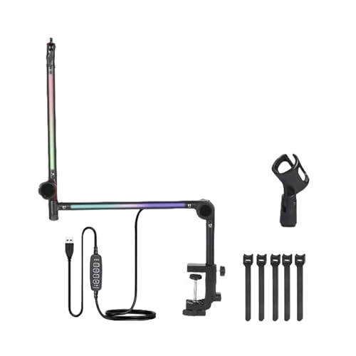 Microphone Boom Arm - With Light Multi Directional Adjustable