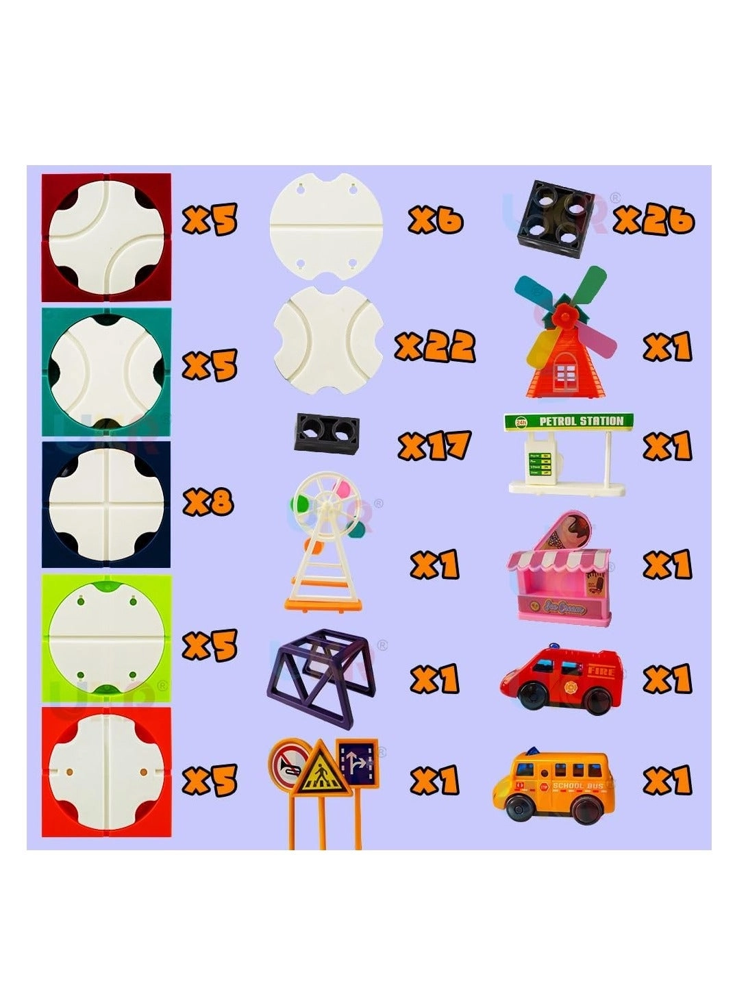 Rotating Track Playset - 2 Cars Self-Driven Multicolor