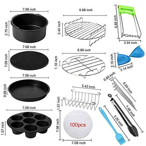 Air Fryer Kit - Metal+carbon steel+stainless steel 12pcs
