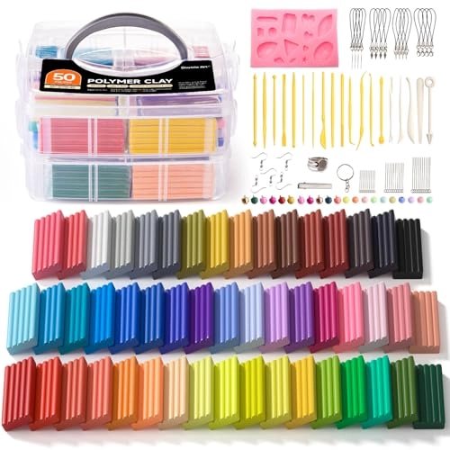 Shuttle Art Polymer Clay Kit - 50 Colors 19 Carving Tools