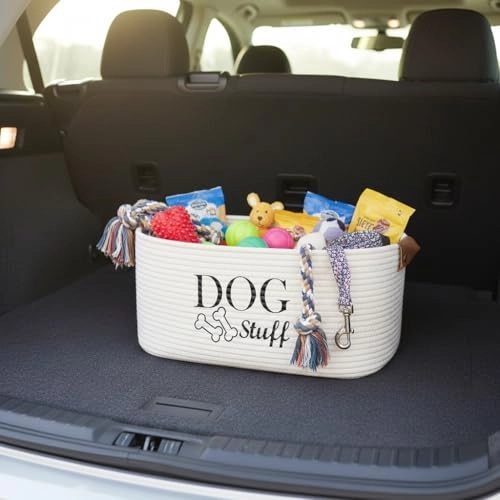 Dog Toy Storage - 15" Lx 12.5" W x 7" H Beige