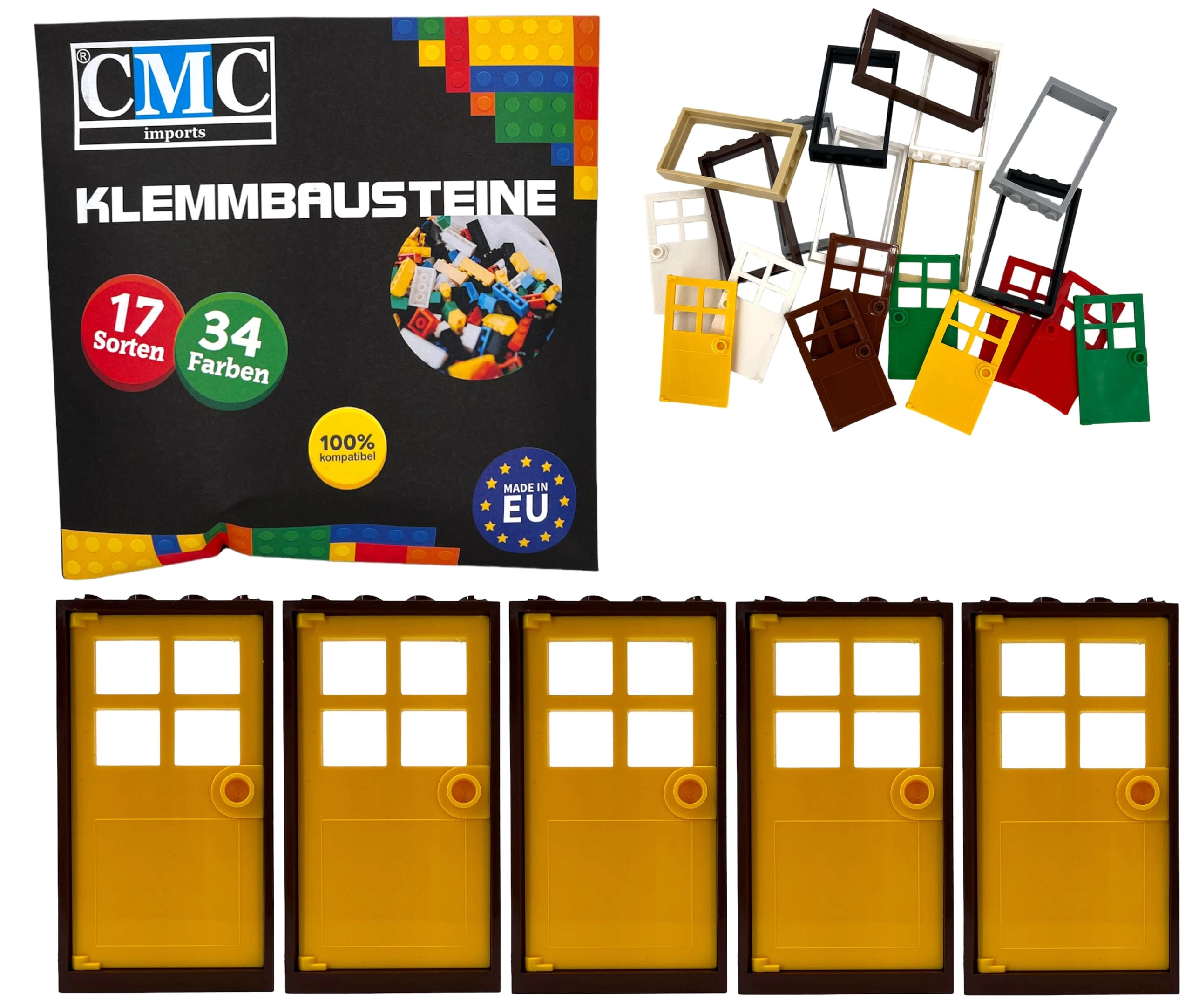 Door Frame - Beige 5 pcs + Door Leaf - Green