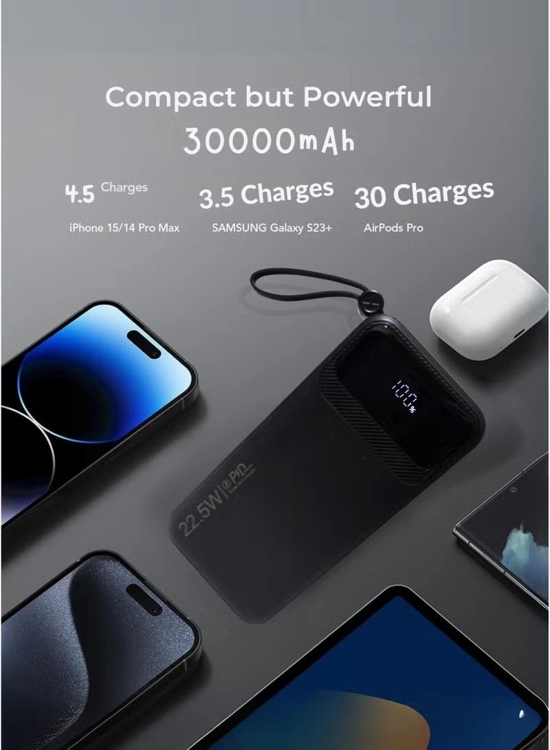 Ultra-Compact Wall Charging Power Bank - 10000mAh 22.5W Fast charging