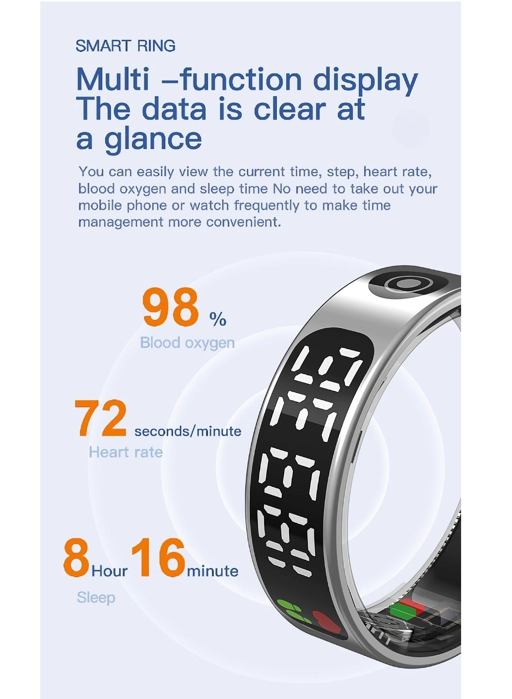 SR09 - Smart Ring IP68 Waterproof Heart Rate Monitor
