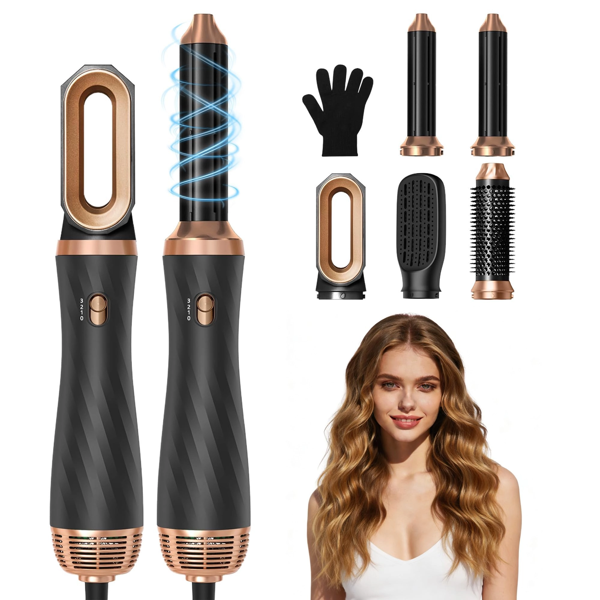 Air Styler - 6 in 1 Negative Ionic 3 Heat Settings