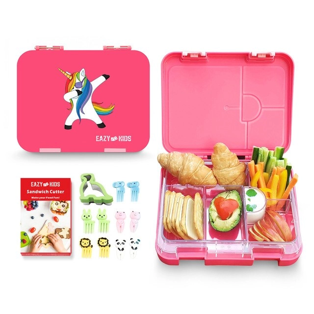 Unicorn 6 Compartment Bento Lunch Box + Lunch Bag