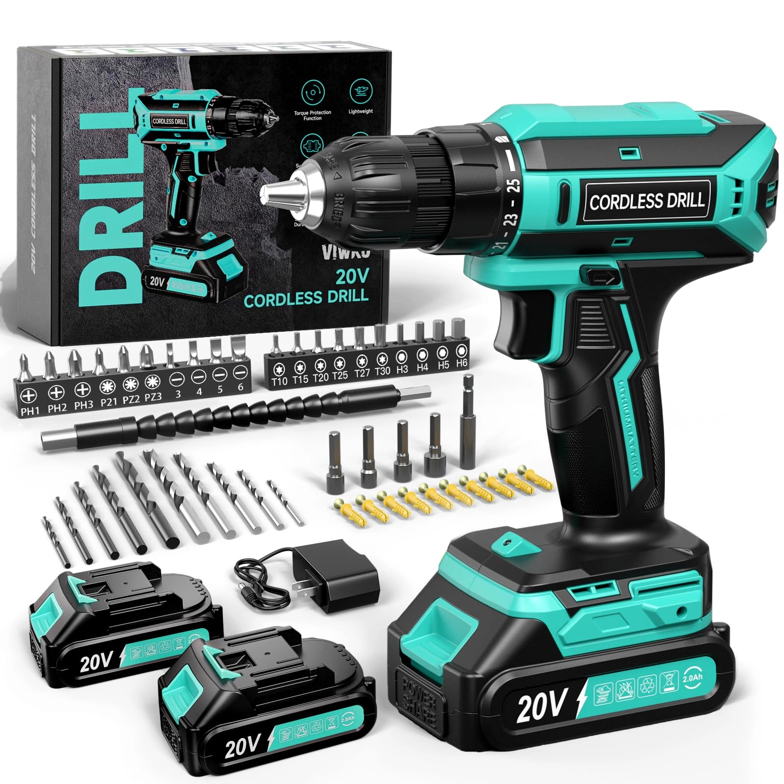 Cordless Drill Set - 20 Volts