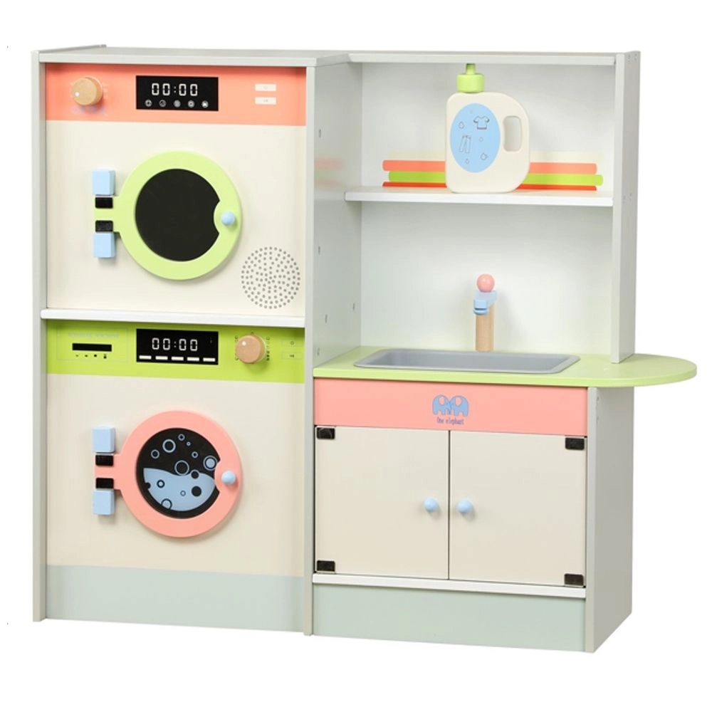 Little Angel Kids Wooden Toy Laundry Play Set - Washer Dryer