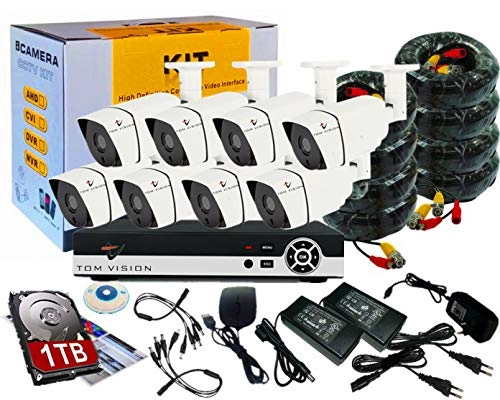 8CH 1080N AHD DVR + 1080p Bullet Camera - 8PCS + 1TB Hard Disk