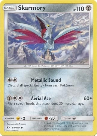 Pokémon Skarmory 88/149 - English + Toploader