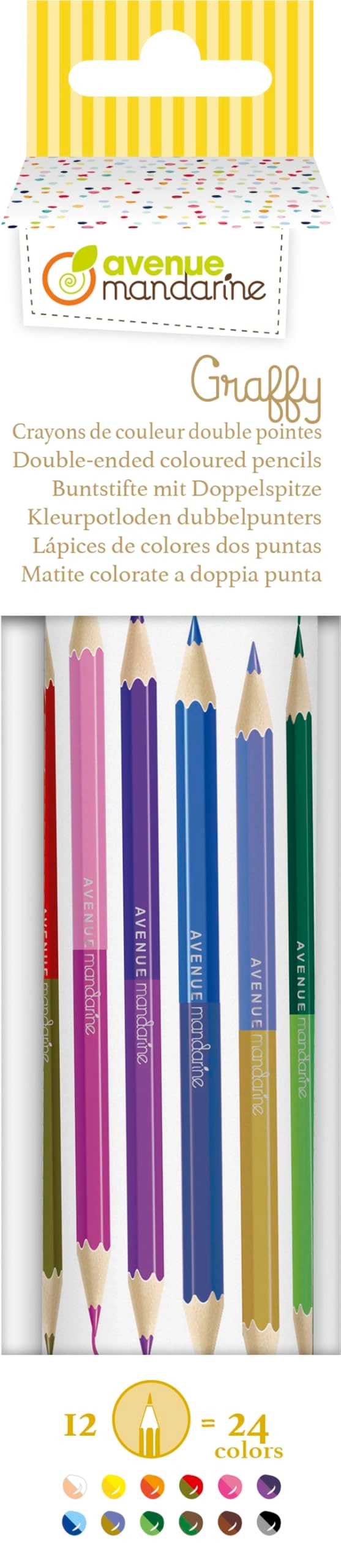 Double-Ended Coloured Pencils - 24 Colours