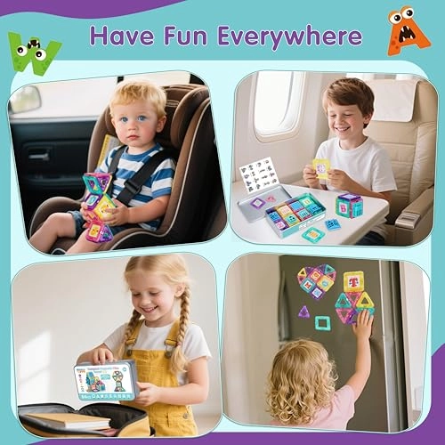 Mini Magnetic Tiles - 3 years and up 64 pieces