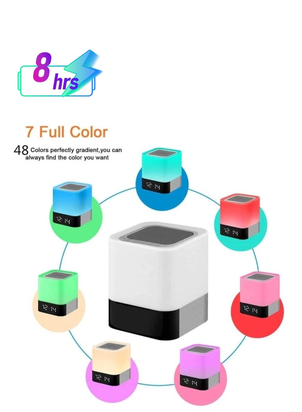 Night Lights Bluetooth Speaker - rechargeable battery multi-color