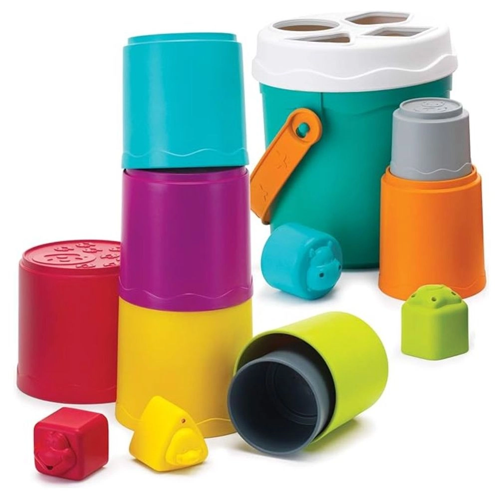 Shape Sorting Stack N Nest Buckets - Suitable for 6 months & above 14 pieces