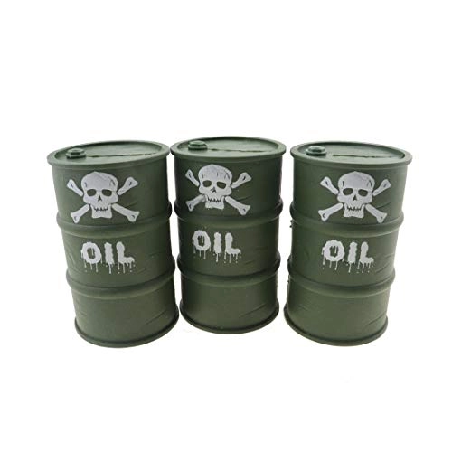 RC Car Skull Fuel Barrel - 3pcs 1.1 scale compatible with 1/10 RC4WD D90 SCX10 Trx-4 crawler RC car