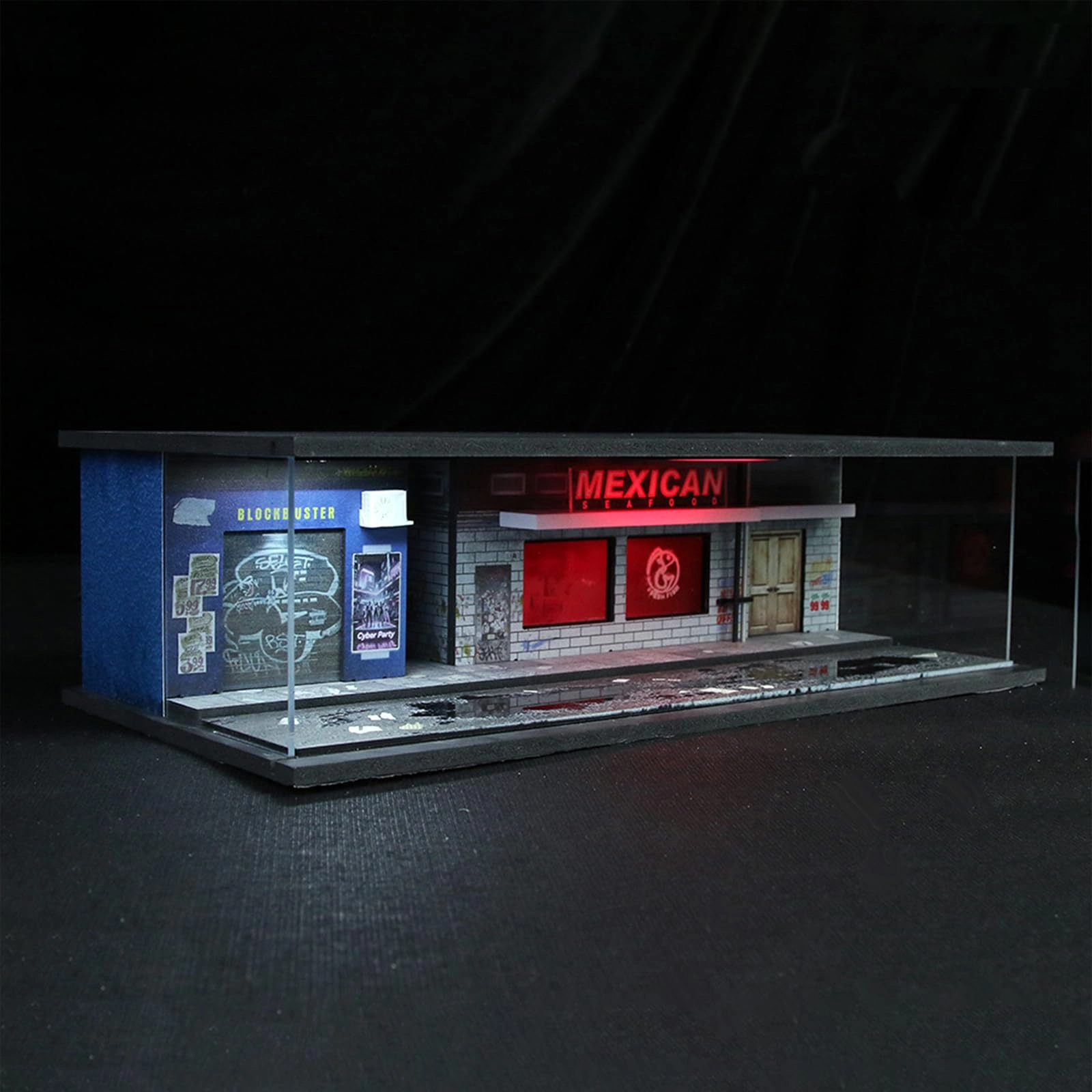 Bivitre Neon Style LED Display Diorama - 1.0 Count 1:64 Diecast Cars & Figures