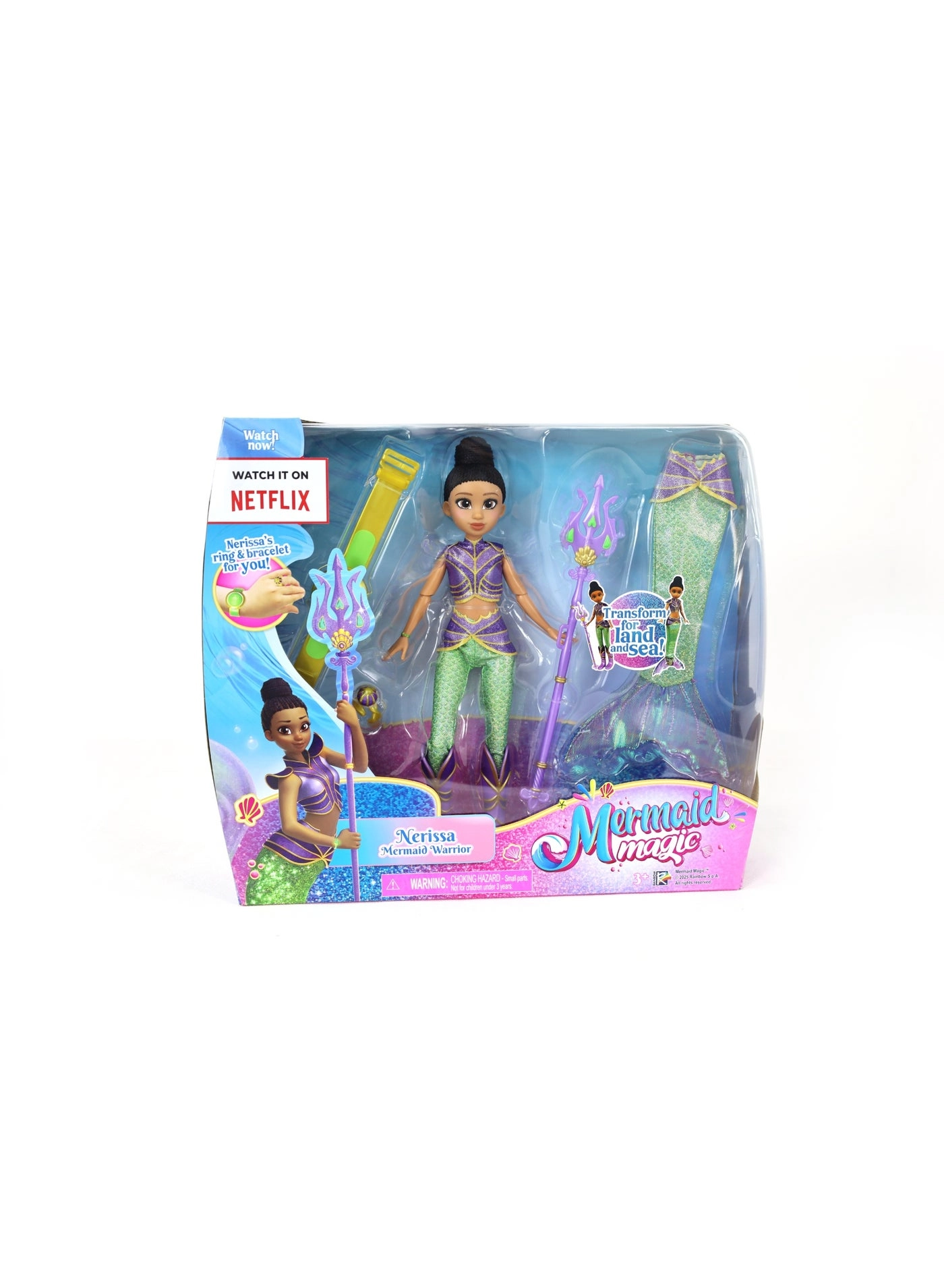 Mermaid Nerissa Warrior Doll - 9-Inches Land and Sea Transformation Ages 3+