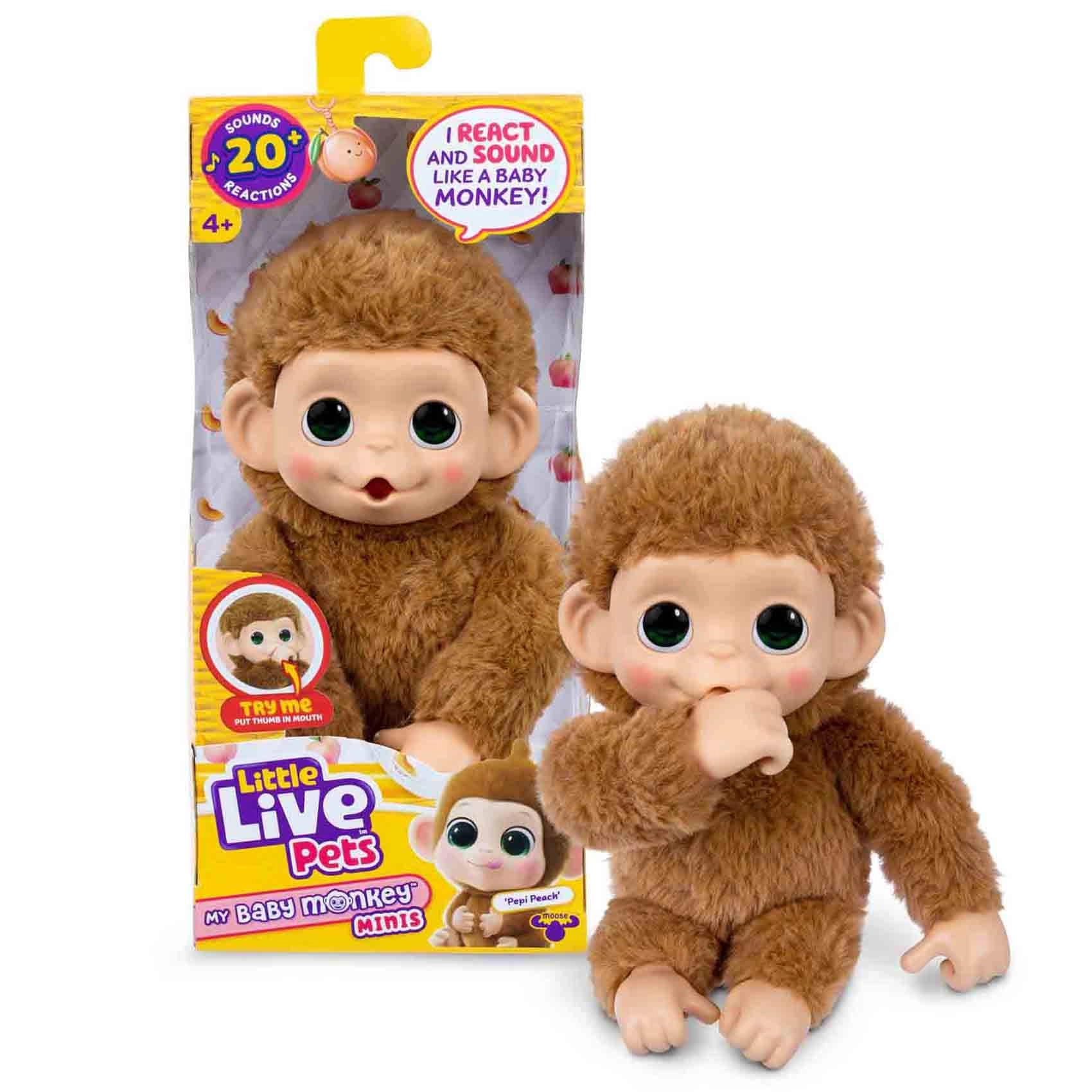 Play and Dream Little Live Pets My Baby Monkey Minis Pepi Peach - 4 years+