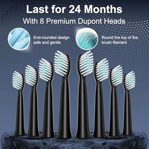 Rechargeable Electric Toothbrush - 8 Brush Heads 100 Day Battery Life