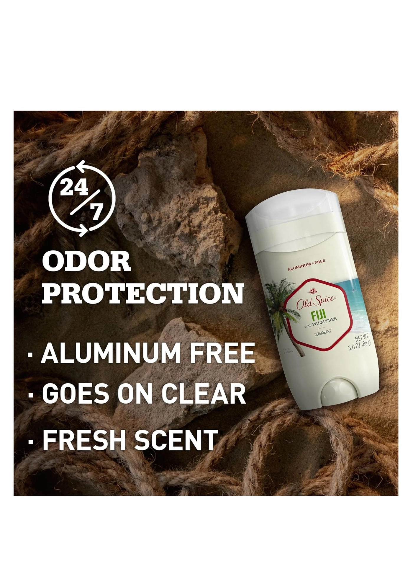 Aluminum Free Deodorant - Fiji with Palm Tree 3.0 Ounce