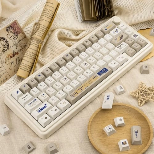 Retro Beige PBT Keycaps - ANSI Wired