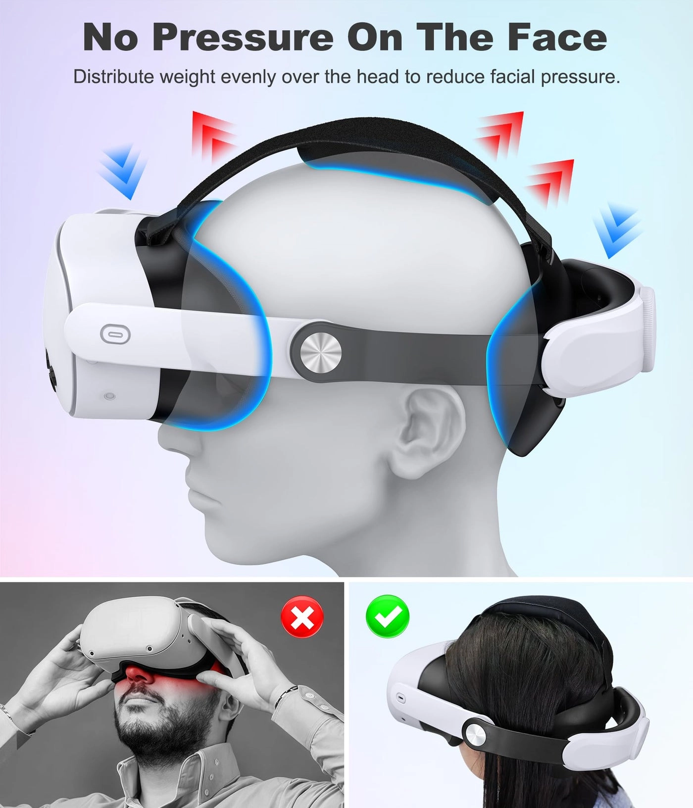 Head Strap - Quest 3S Quest 3 Quest 2 Adjustable