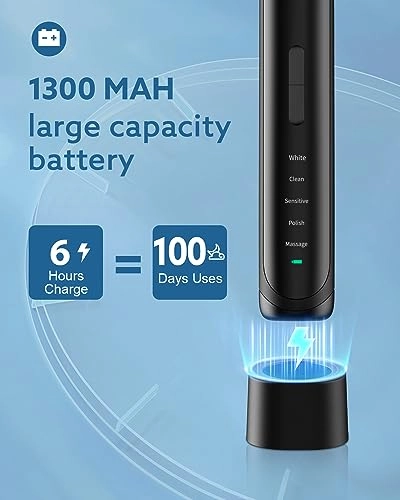 Electric Toothbrush - Rechargeable Sonic 5 Modes