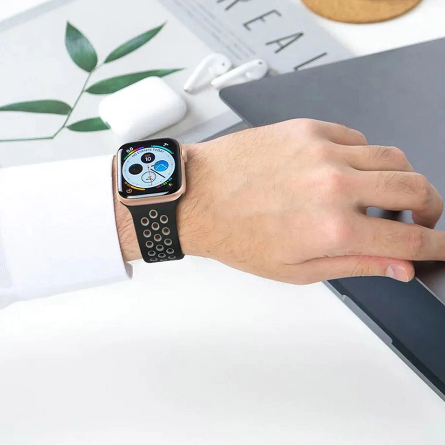 2 Pack Silicone and Woven Watch Band for Apple Watch - 41/38/40mm