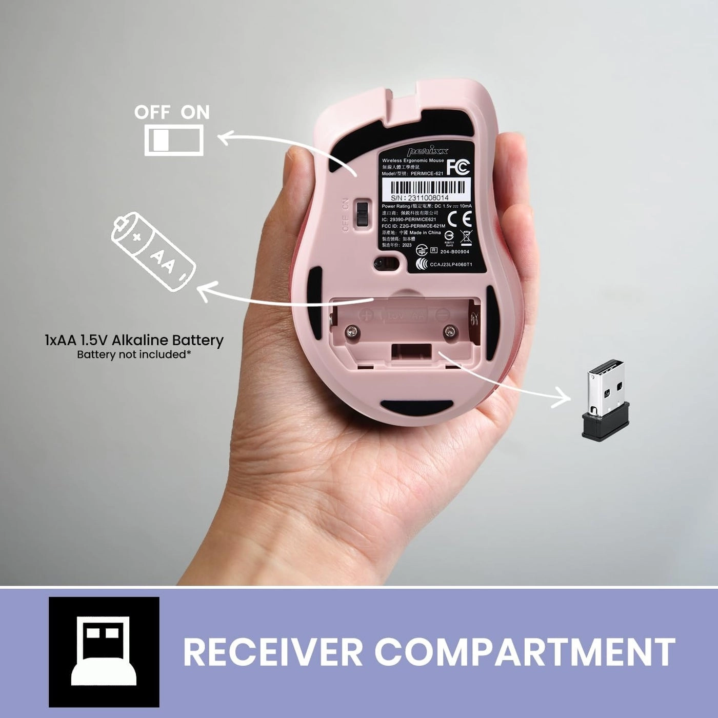 PERIMICE-621R Mouse - Radio Frequency